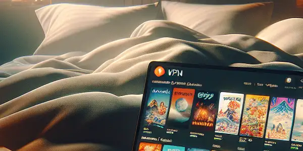 Cozy bedroom with a laptop displaying a Japanese adult film platform, inviting warmth and privacy.